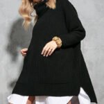 Oversize polo sweater svart